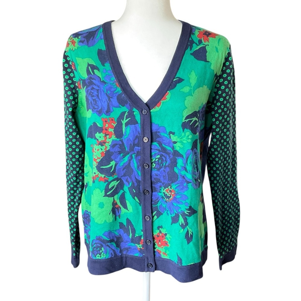 Isaac Mizrahi Live! Women's Floral Button Up Cardigan Sweater M Multicolor​ - Picture 2 of 8